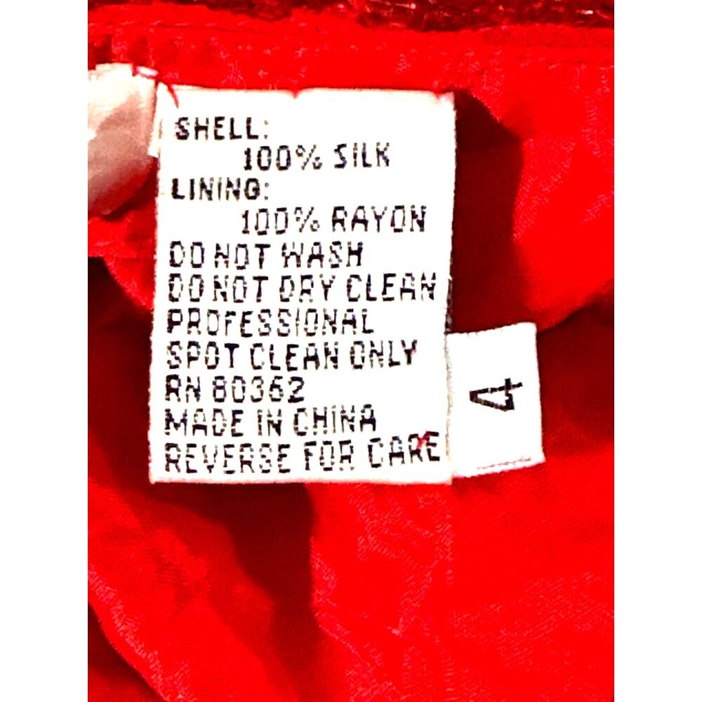 Niteline Della Roufogali Size 4 Red Beaded Silk Halter Open Back Gown Glamour - Picture 9 of 10